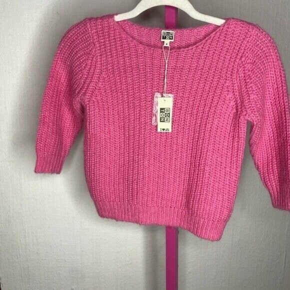 NWT Bonton Girls Rose Chacha Fine KnitSweater - Picture 2 of 6